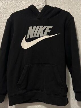 Nike Black Pullover Hoodie with White Tag Logo